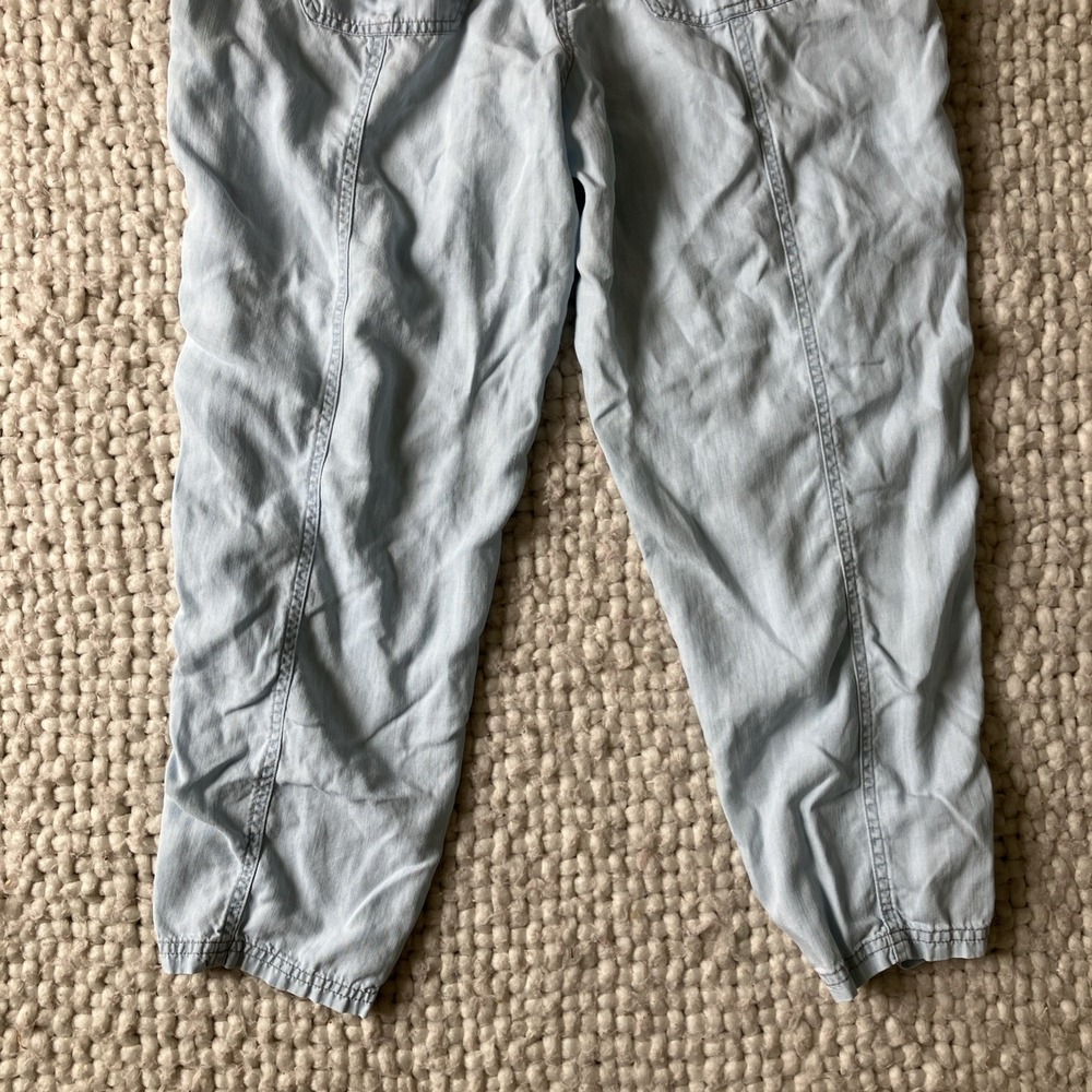 prAna Breathe Women's Cropped Pants Med Chambray Wide‎ Leg Relaxed Boho Coastal - Picture 6 of 10